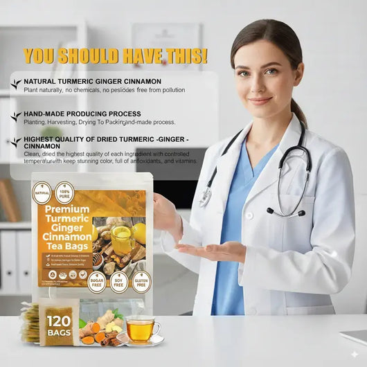 Premium Turmeric Ginger Cinnamon Tea Bags (120 Bags)