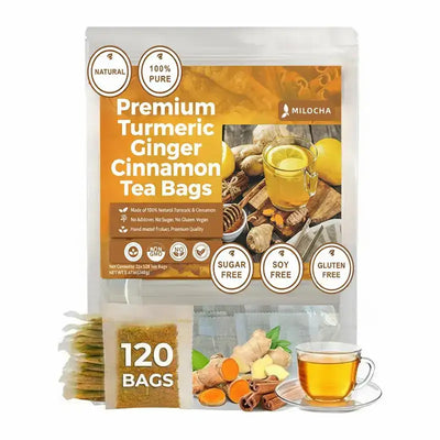 Premium Turmeric Ginger Cinnamon Tea Bags (120 Bags)